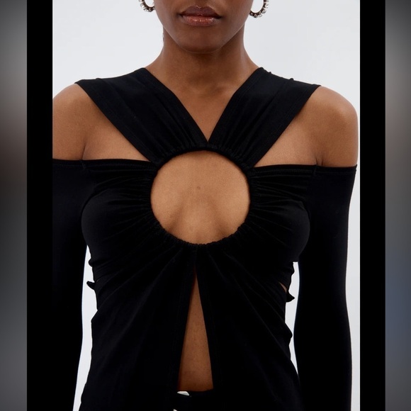 Sid Neigum black ring cut out long sleeve top - Picture 5 of 13